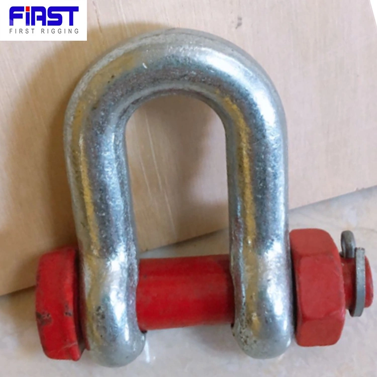 Electro Galvanized Bolt Type Safety Pin D Shackle G2150 for Lifting Marine