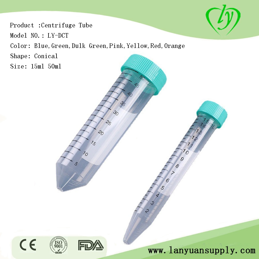 15ml 50ml de tubo de centrífuga de las pruebas de laboratorio