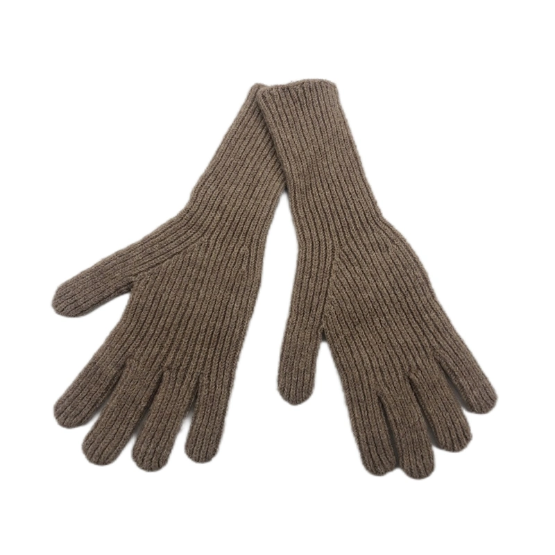 Recycled Polyester Fashion Warm Full Finger Women Fashion Knitted Gloves
