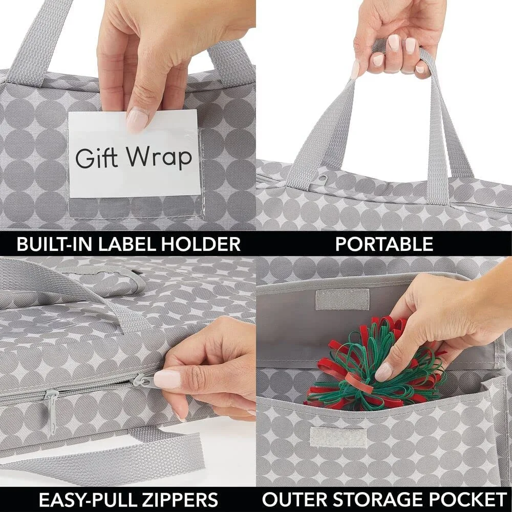 Soft Fabric Gift Wrap Storage Bag with Handles