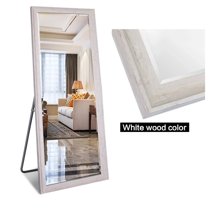 Modern Style Dressing Full Length Wooden Framed Floor Standing Wall Mirror