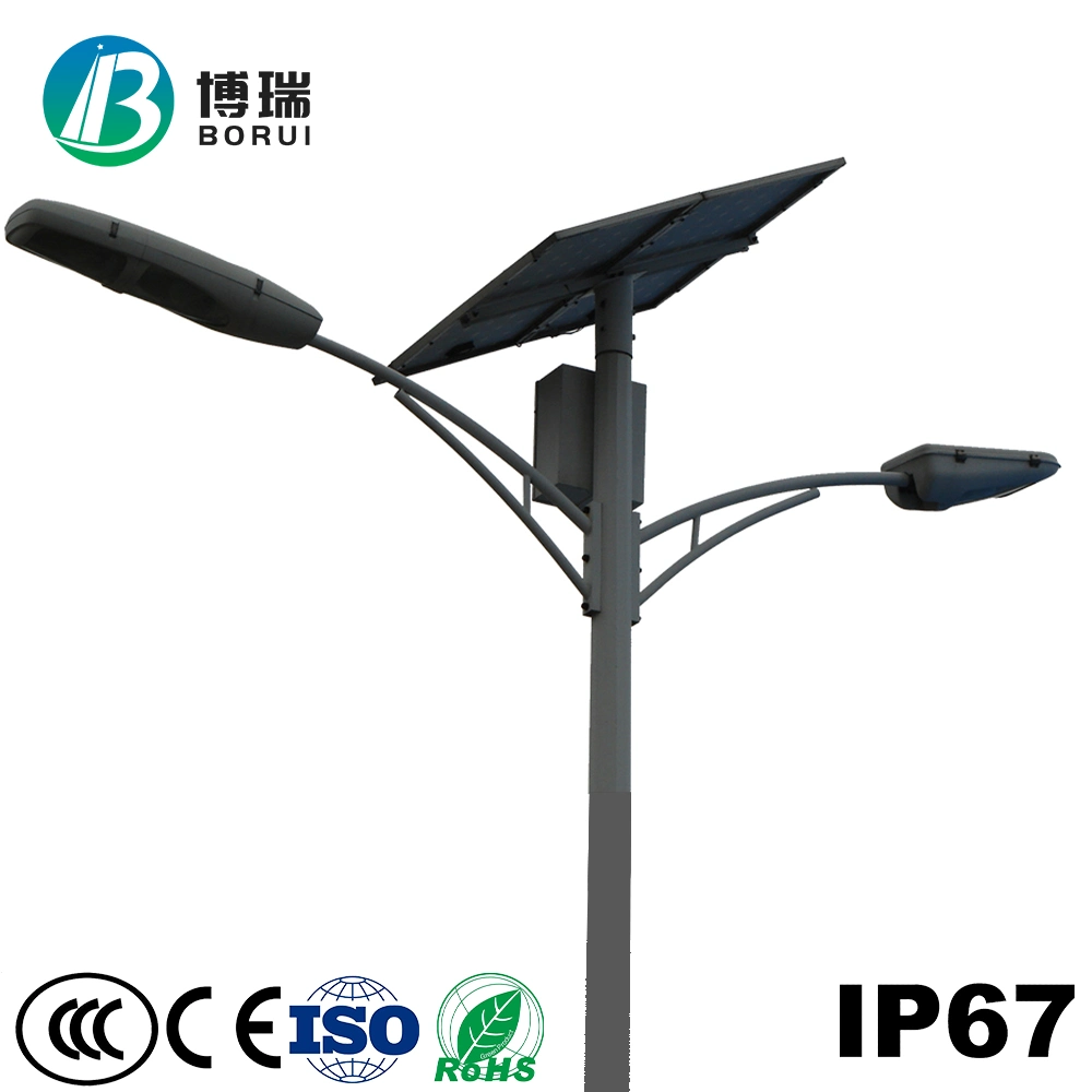 12V sistema con batería Doble brazo Solar Street Light