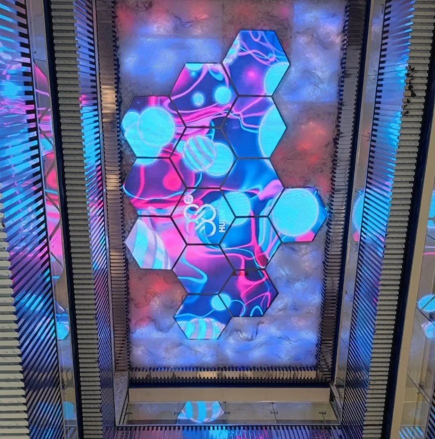 pH2.5, pH3, pH4, pH5 Original Factory Custom Made Full Color Hexagon Honey Comb Dynamic Club Decoration Special Shape LED Display