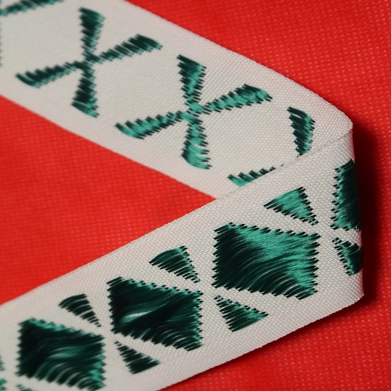 Diseño de Moda a medida su logotipo patrón tejido de poliéster algodón nylon Cinta de cinta de malla de jacquard