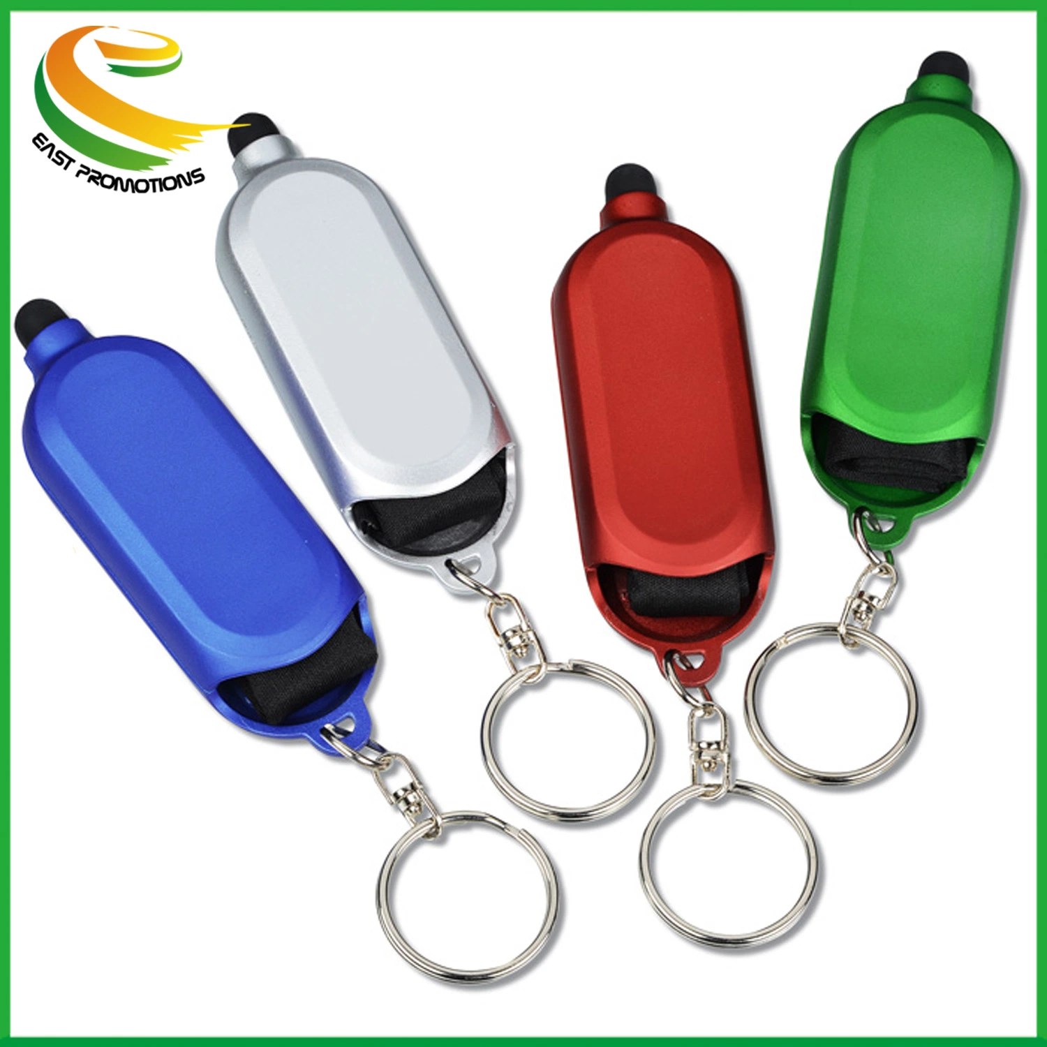 New Pocket Oval Metallic Color Plastic Key Chain Microfiber Cloth LCD Duster Cabin Case Silicone Tip Computer PC Screen Stylus