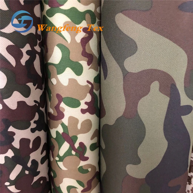 Ya hechas de nylon poliéster impreso Camo Stock 600D/300D/450d Pu recubierto de PVC/PE/tejido Oxford para tiendas de campaña y la bolsa