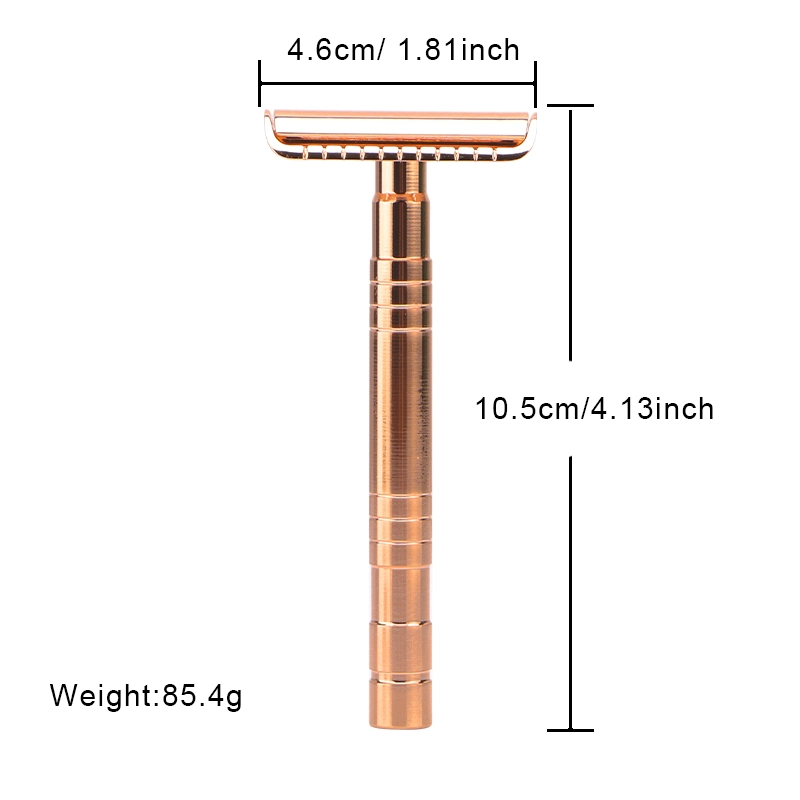 Cheaper Price Safety Razor Rose Gold Women&prime; S Shaving Brass Handle Shaving Razor for Ladies Smooth Wet Shaving Experience