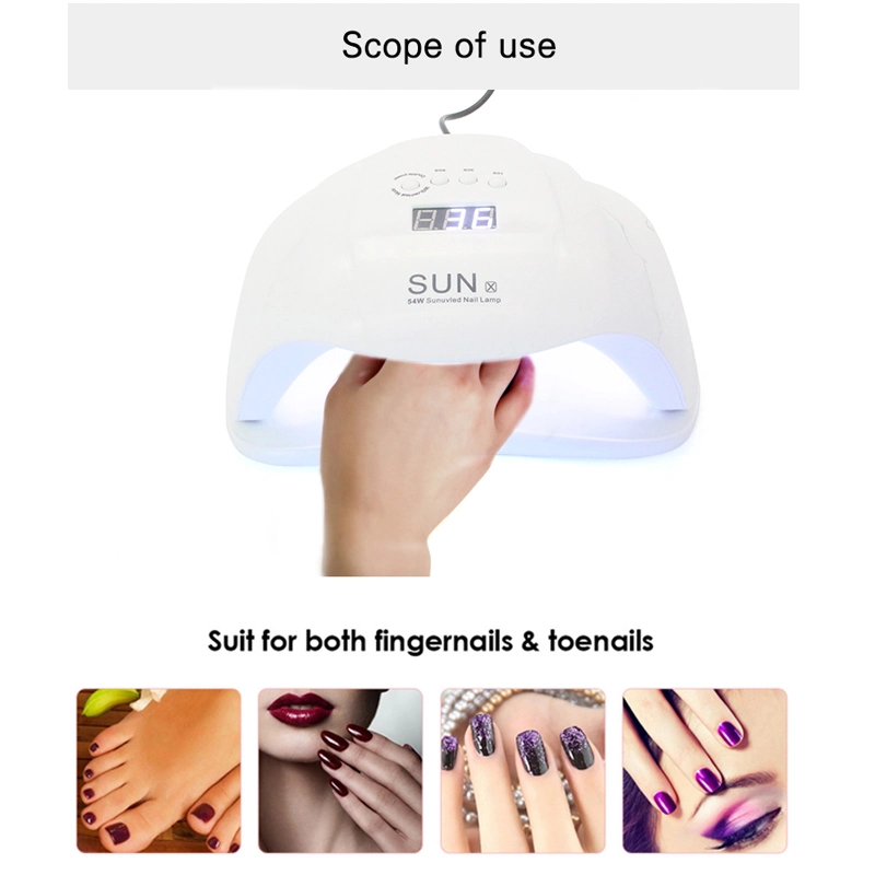 Professional Gel Polish LED Nail Dryer Lamp Nail Care Beauty Home Salon 54W Sunuv Nail Lamp