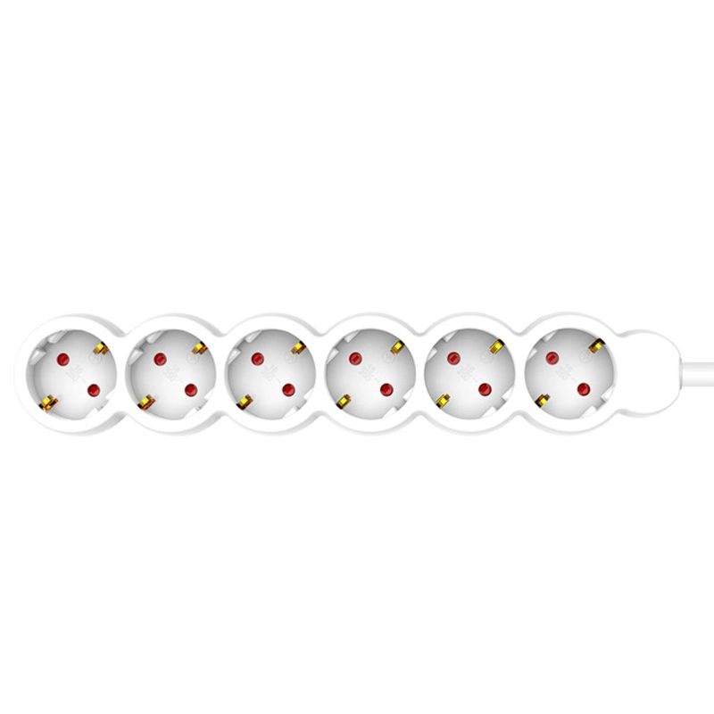 6 Way Euro Power Strip Extension Socket