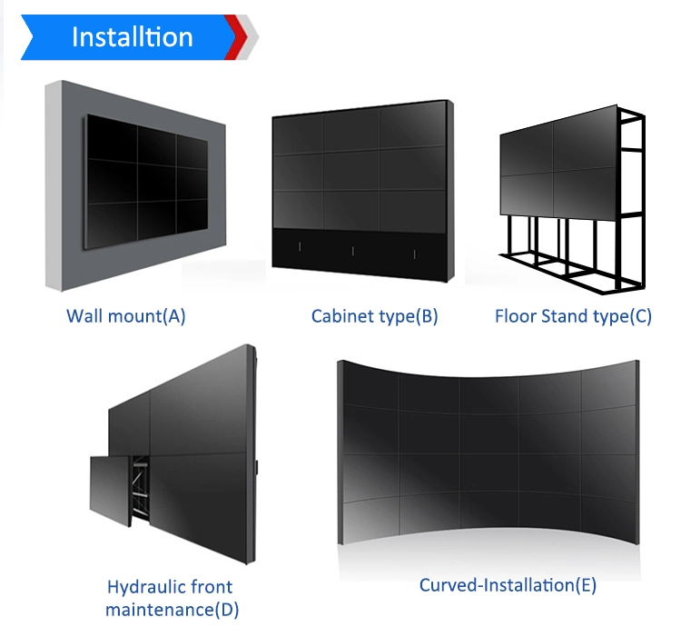 55 Inch 3.5mm Bezel Indoor LCD Display Videowall Screen for Shopping Mall and Conference