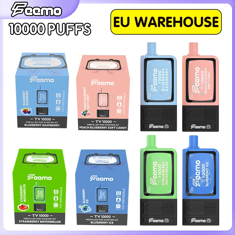 EU Hot Seller Feemo TV Disposable E Cigarette 20ml 10000 Puffs Pod with 5% Nic E-Juice