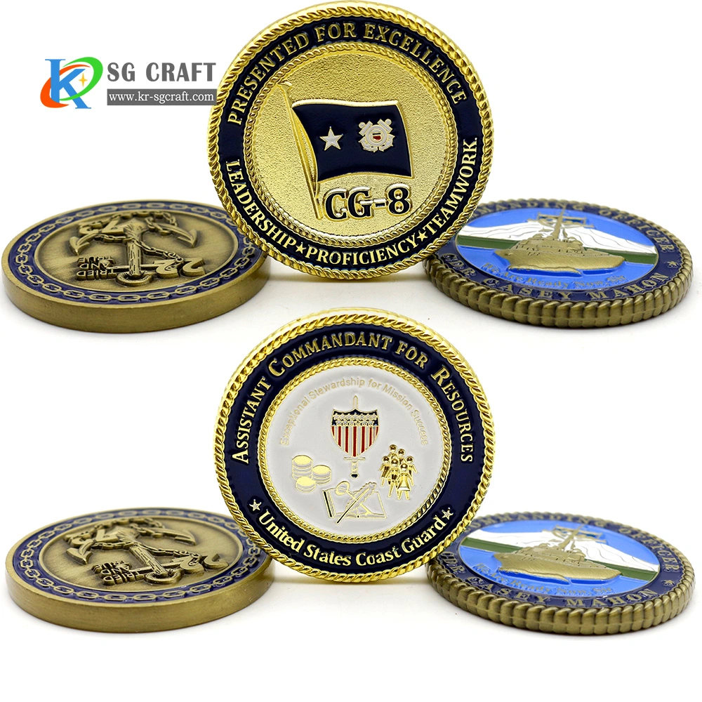 Professional Custom Promotional Gift 3D Logo Zinc Alloy Souvenir Gold Metal Challenge Coin Silver Antique Marine Corps Military Award Commemorative Token Coins