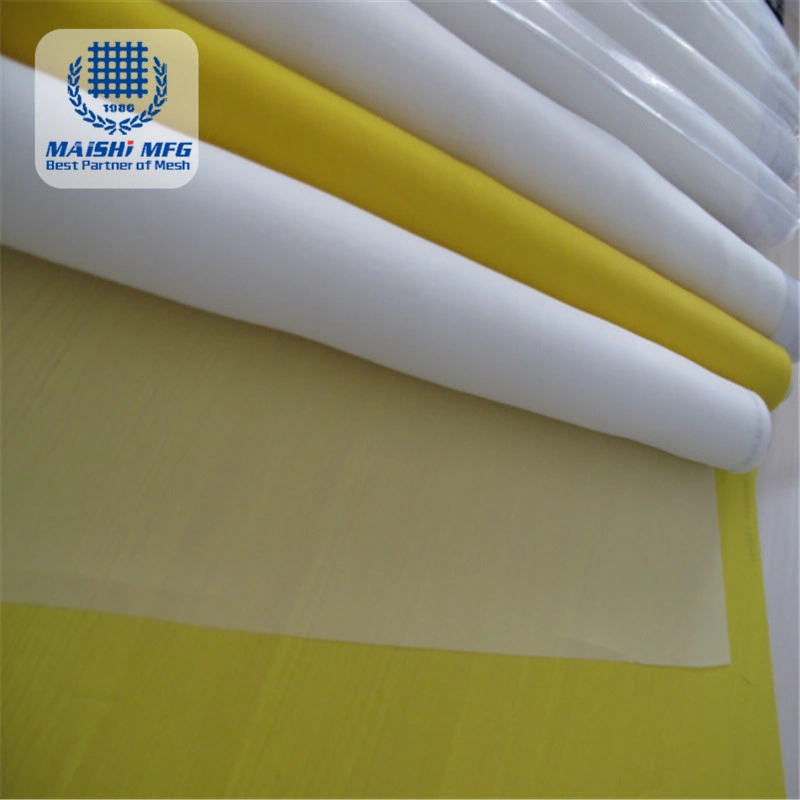 250mesh Monofilament Weave Silk Screen Printing Mesh in White and Yellow