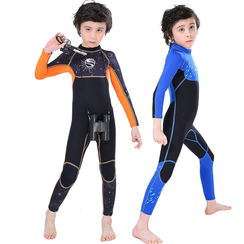 Nuevo diseño de 2,5 mm Negro y Azul chico traje de buceo para la venta