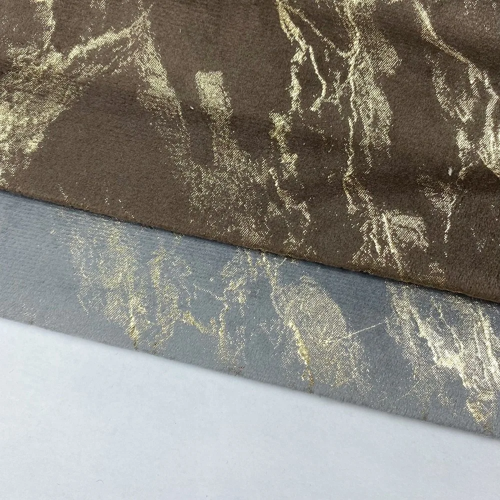 Factory Direct Sale Sofa Fabric Polyester Velvet Bronzing Compound Fabric for Sofa Furniture