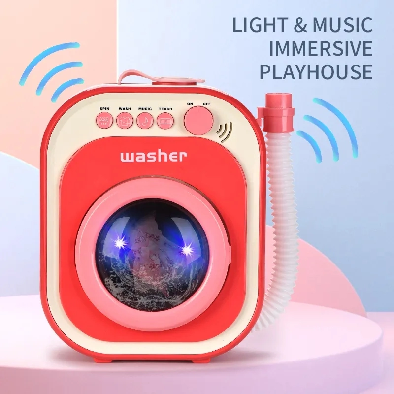 Simulated Adorable Drum Laundry Household Toys Wholesale Children Funny Washing Machine Washing Equipment with Music and Light