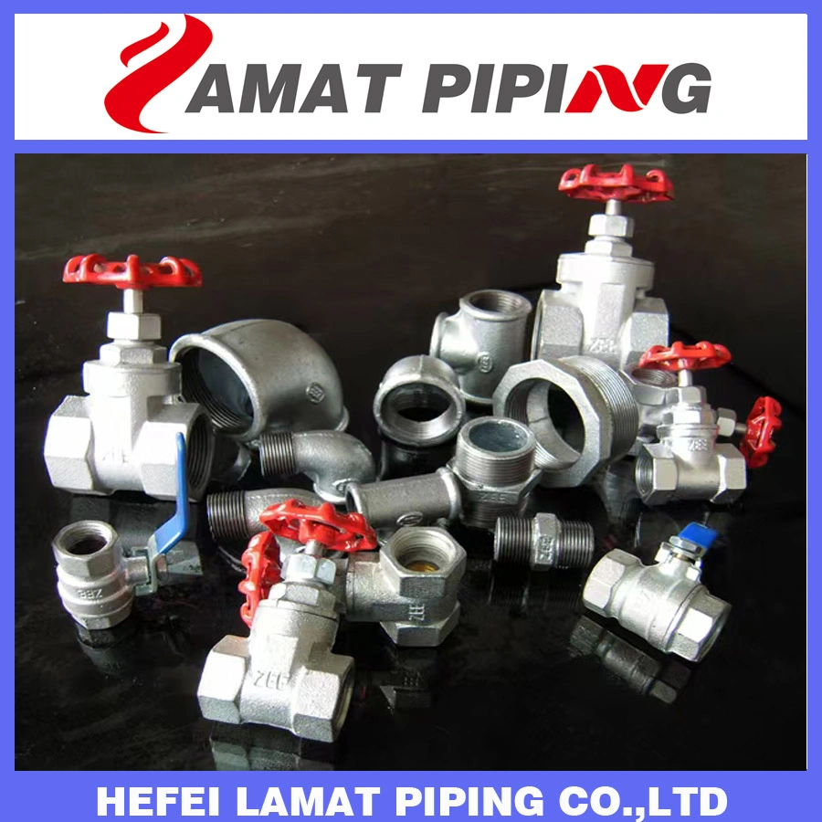 China Manufacturer Bsp/NPT Black/Galvanized Malleable Iron Pipe Fitting for Furniture