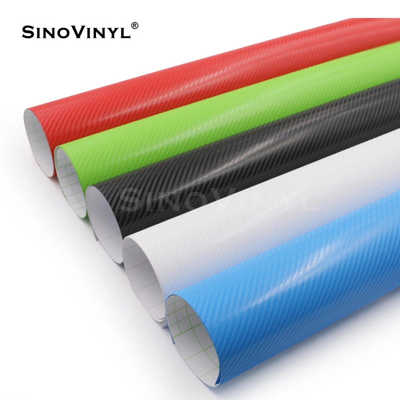 SINOVINYL Auto Films ضمان ملصق الجسم للسيارة 1.52x28m 4D Carbon ورقة حرفة من الفينيل الليفي