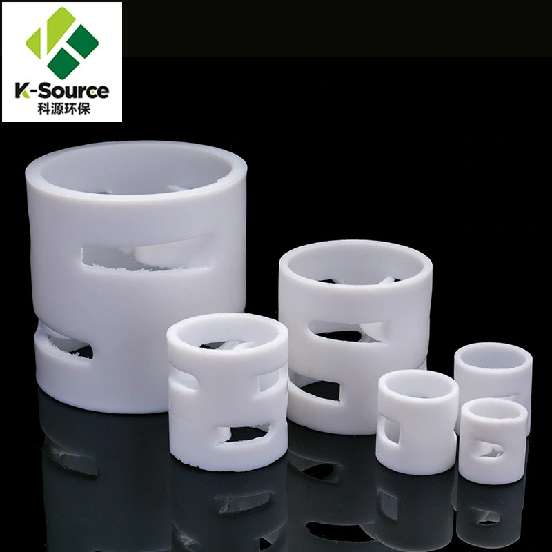 16mm plástico PP PVC PE CPVC PVDF PTFE anillo Pall Para envasado en columna de destilación