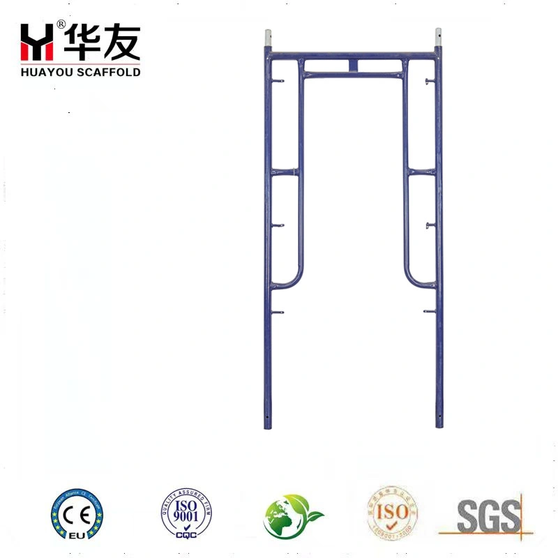 Huayou Q235 Galvanized Steel Frame Scaffolding Main Frame Ladder Frame Painting Walk Thru H Frame for Europe Market