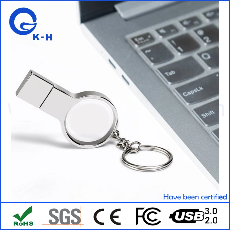 Round Crystal USB Flash Pendrive for Promotion 16GB 32GB 64GB