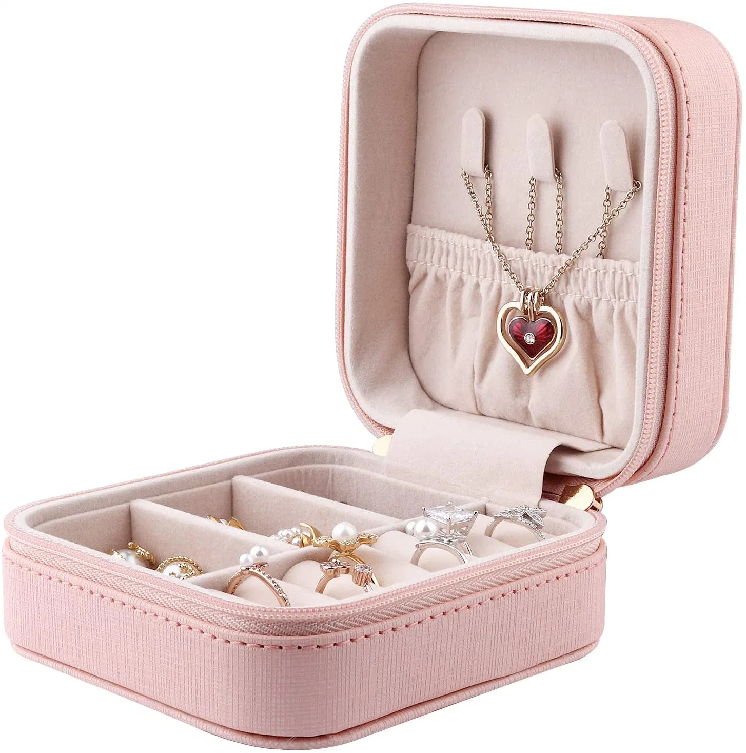 Rings Earrings Necklaces Travel Organizer Portable Small Jewelry Box