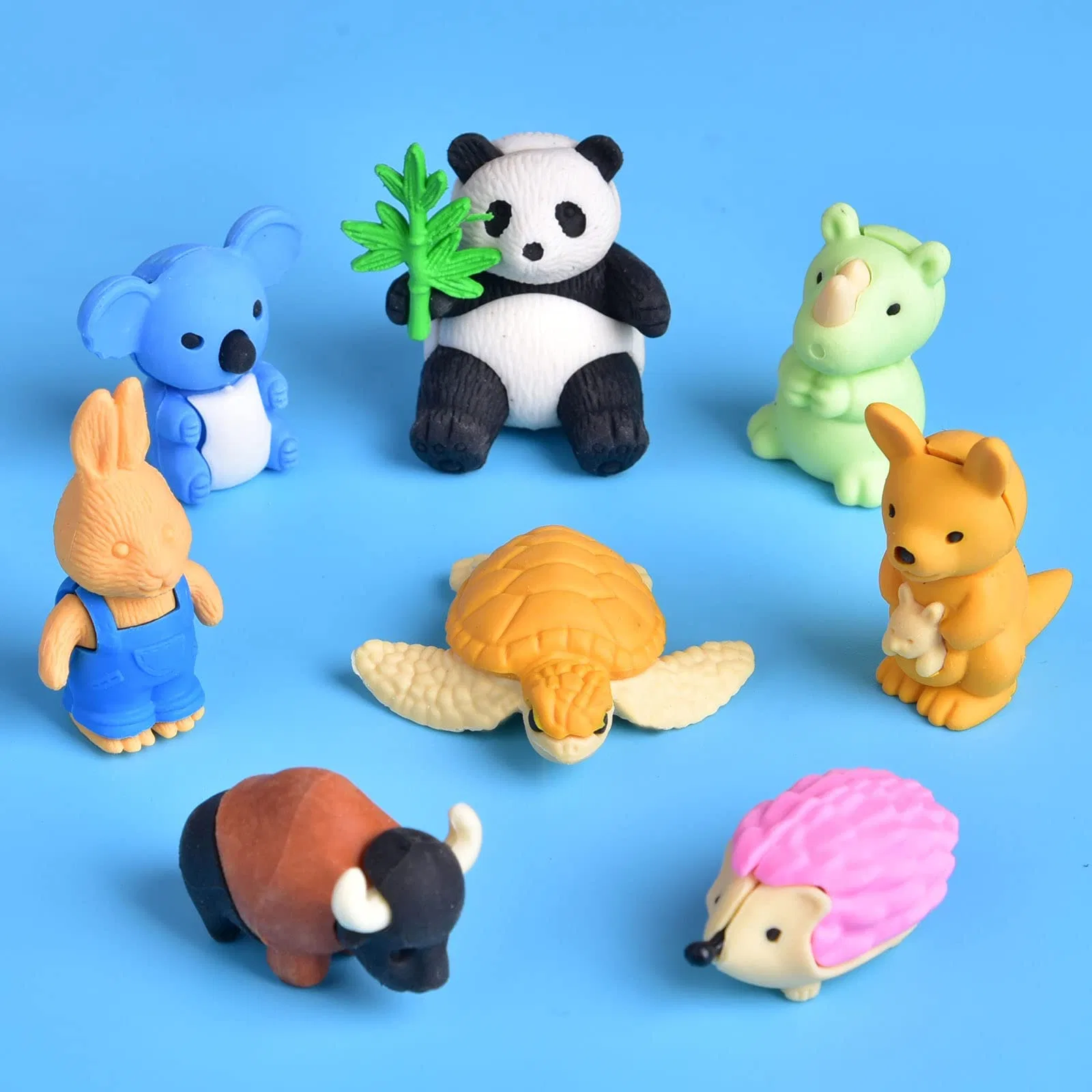 58 PCS Fun Erasers for Kids Bulk Cute Mini Animal Food 3D Puzzle Eraser Novelty Tiny Toys Valentines Day Gifts for Kids Students Classroom Rewards School Prizes