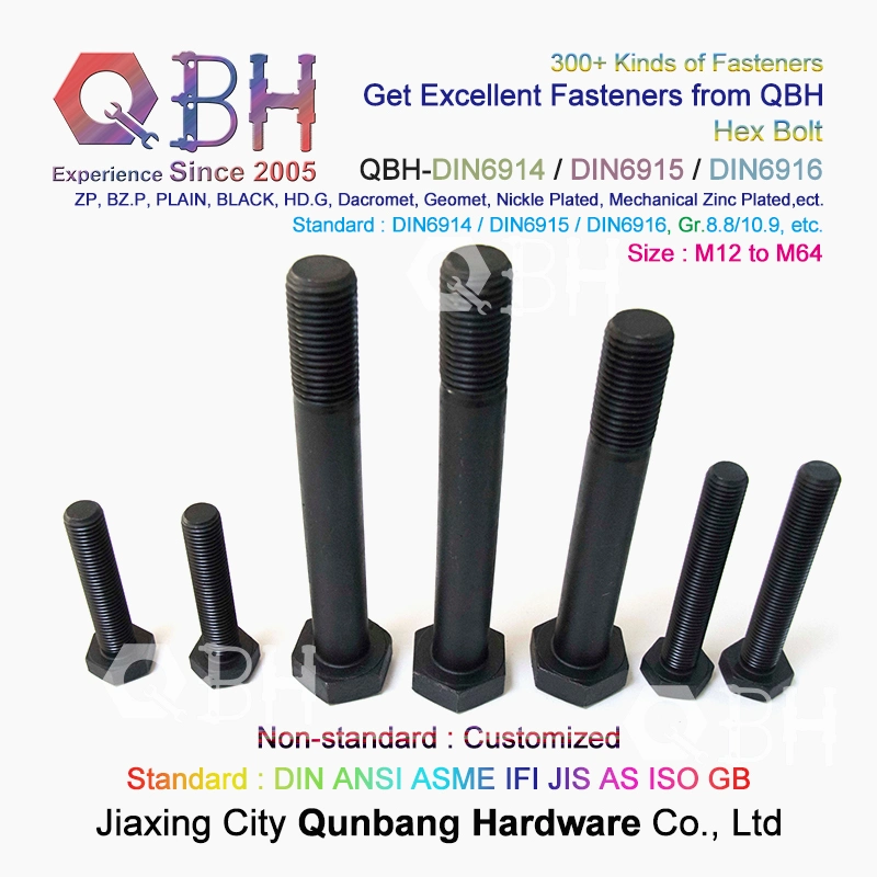 10%off DIN6914 Hex Bolt + DIN6915 Hex Nut + DIN6916 Washer M12-M64 Cl. 8.8/10.9 Construction Building Materials Fastener Fittings Steel Structure Assembled Set