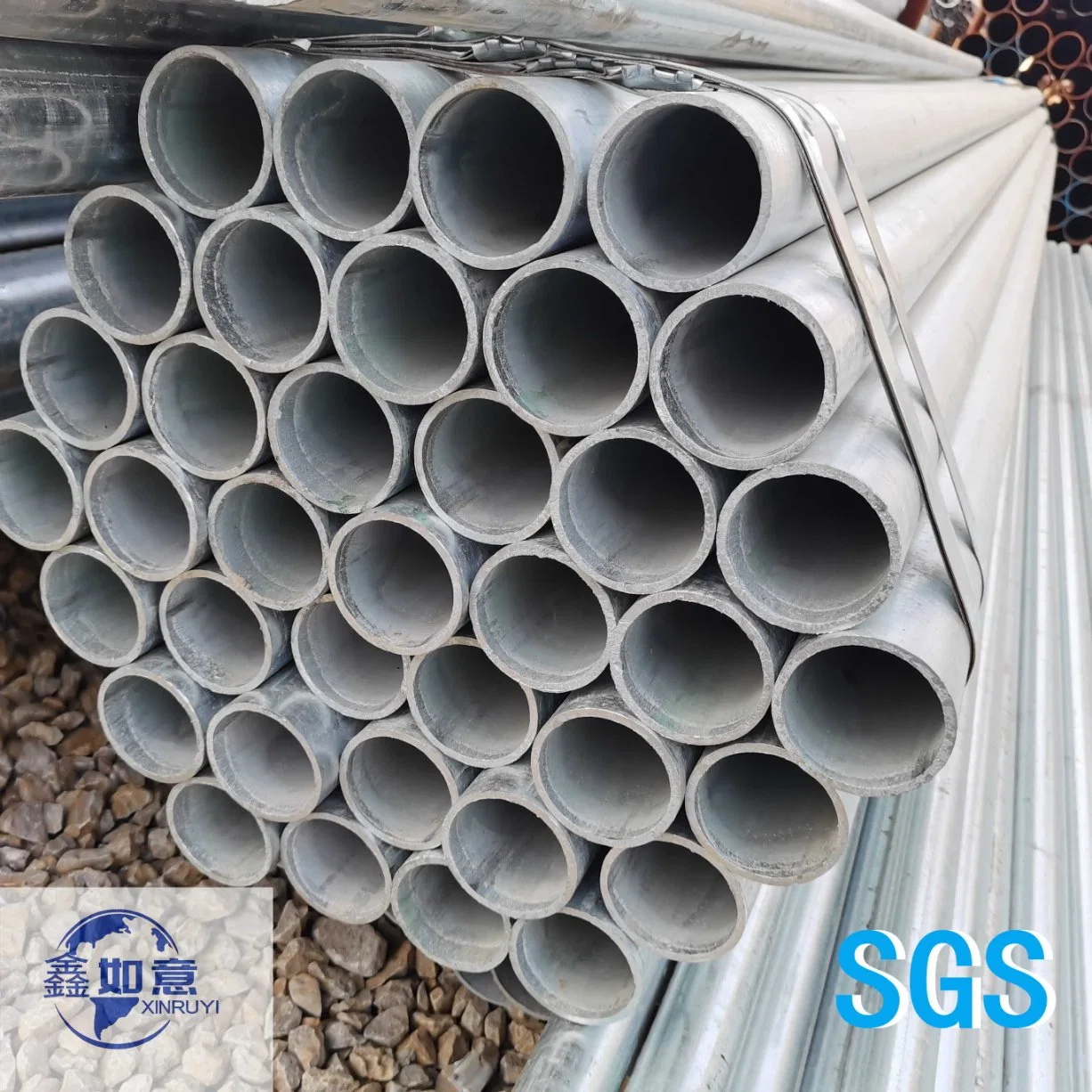 Zinc Coating Layer 120 Micron Low and Midle Carbon Mild Soft Steel Pipe for Heat Exchanger