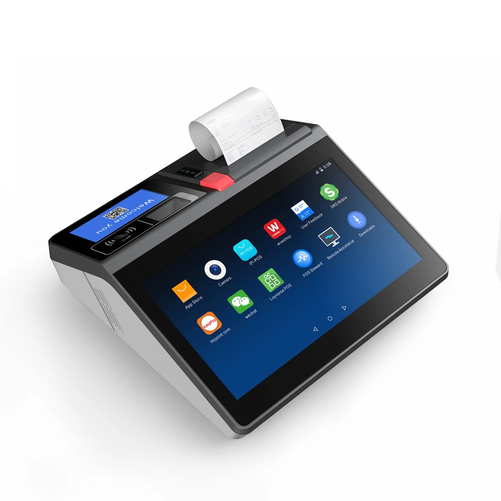 Terminal POS Barway Android con impresora térmica 80mm/ lector NFC Despliegue para Food Court