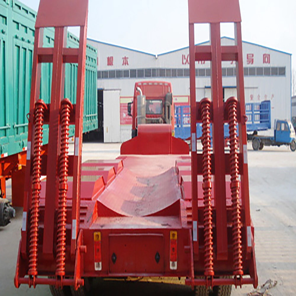 Customized 60 Tons Galvanized Gooseneck Excavator Trailer Lowbed Semitrailers Loading Capacity Drop Deck Low Bed Truck Trailer