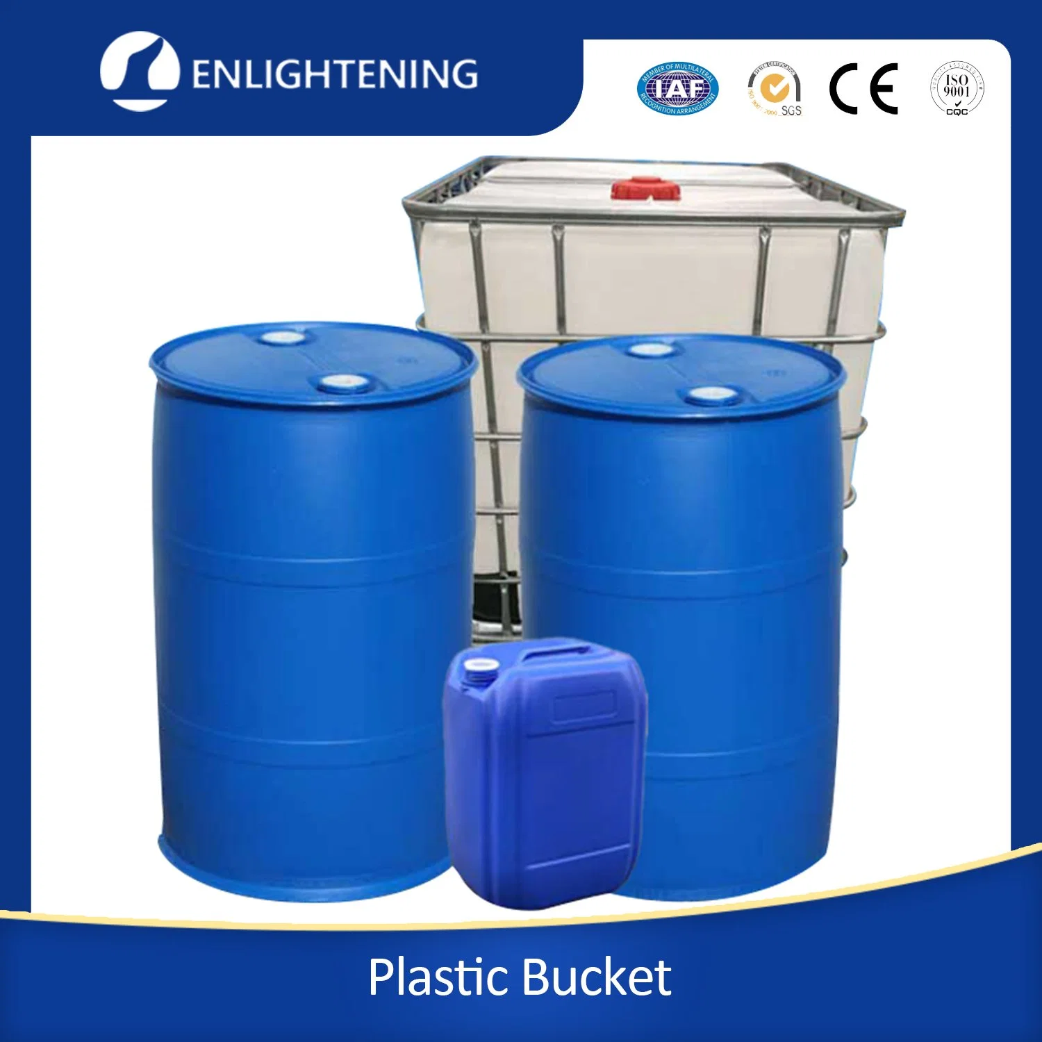 China Wholesale/Supplier Durable HDPE Blue Poly 55 Gallon Gal Plastic Drumfactory for Water/Chemical/Food Grade Ingredient Storage