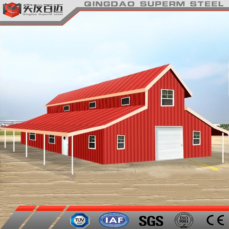 Customized Metal Frame Building Construction Materials Insulation Panel Prefabricated Steel Structure Barn for Sale