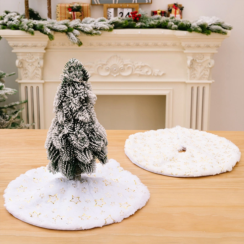 New Christmas Decorations Christmas Mini Tree Skirt Atmosphere Arrangement Tree Surround Snowflake Sequins White Tree Skirt