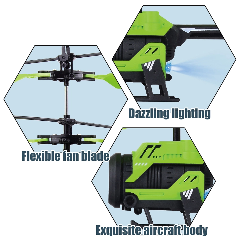 Avión de control remoto con sensor de disparo en forma de pistola, helicóptero de inducción con control infrarrojo, juguete de helicóptero de radiocontrol para niños con luz