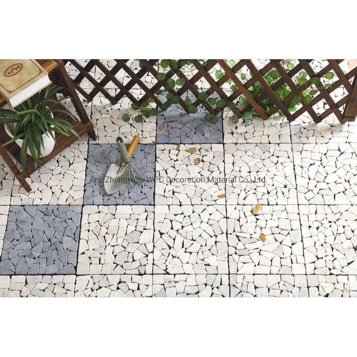 Outdoor White Stone Floor Tiles Anti-Slip Low Maintenance Snap Deck Tiles Stone