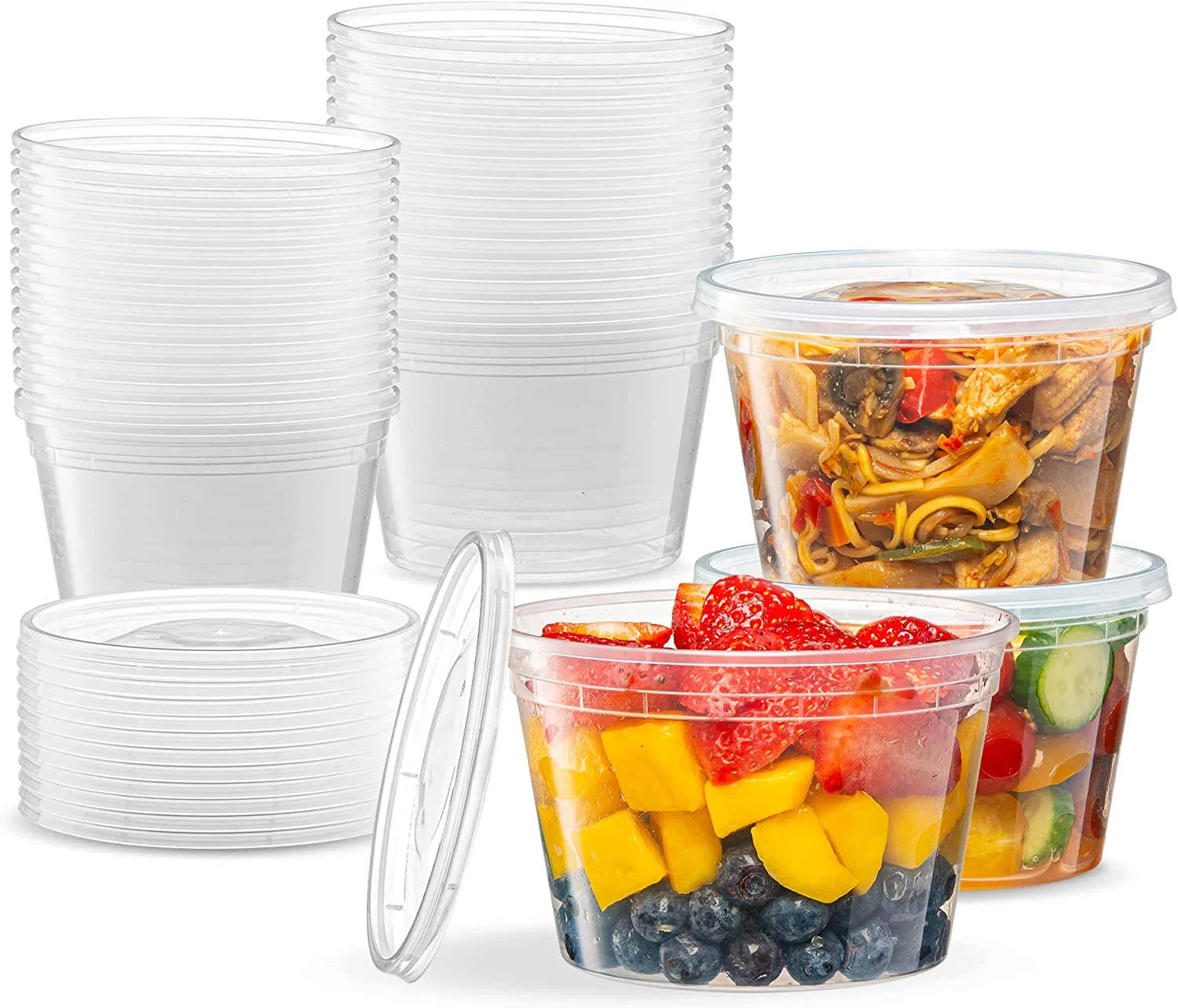 PP Plastic Auce Salad Deli Container with Clear Lid