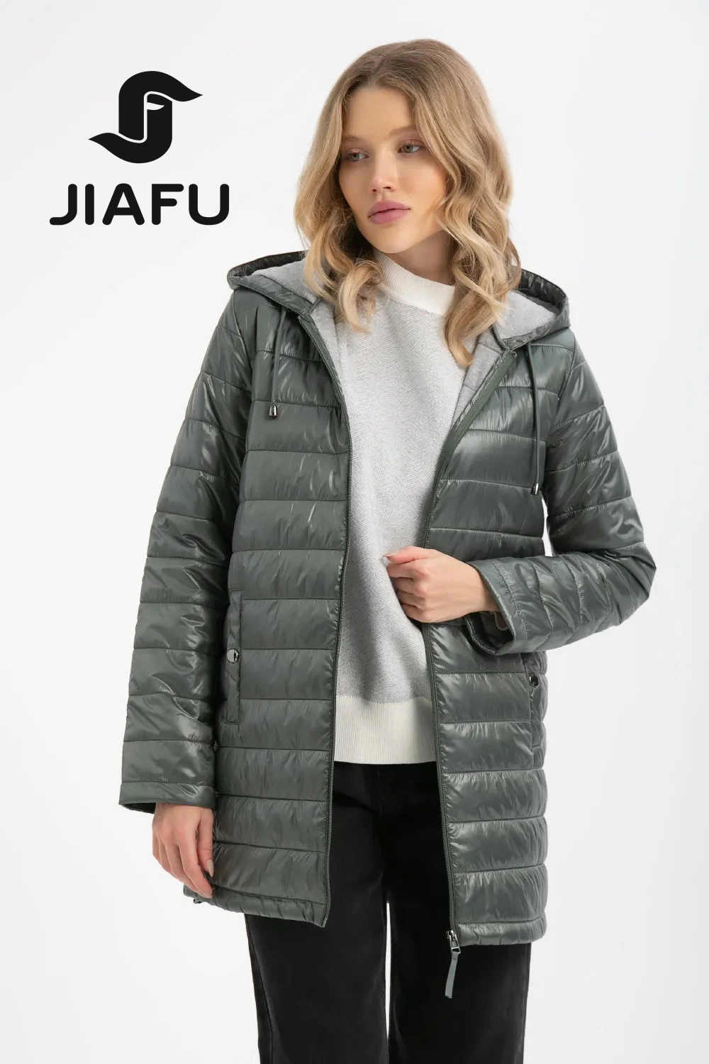 New Design Fashion Women Customized Light Weight Casual Quilted Padding Jacket Coat