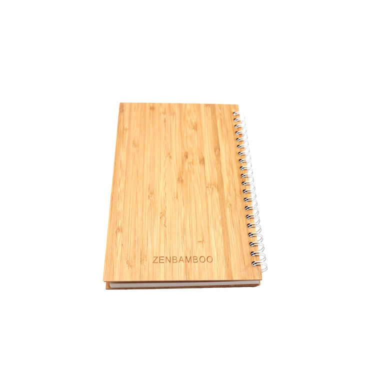 Custom A5 Spiral Bamboo Notebook for Gift