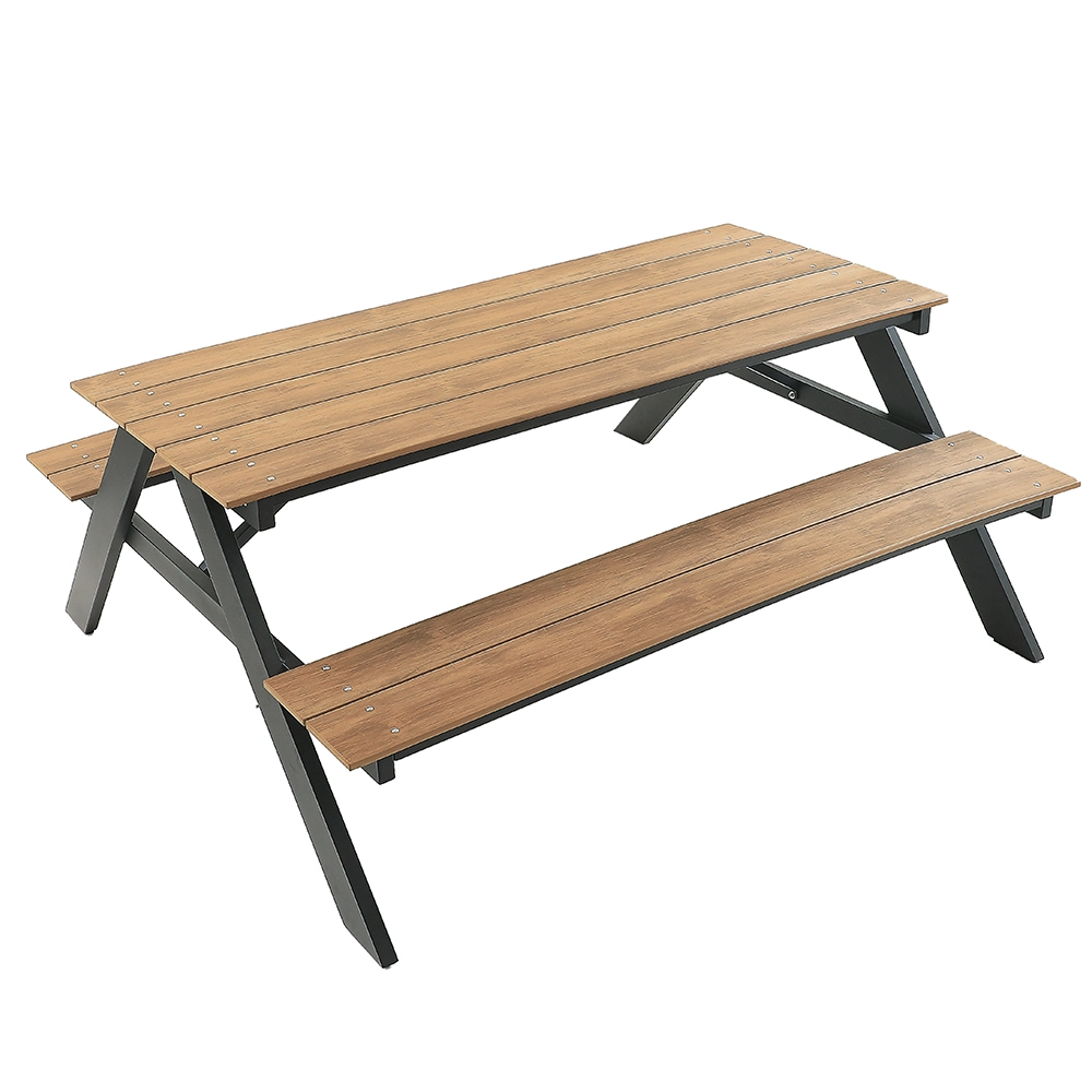 Allwetter Freizeit Rechteck Polystyrol Gartenmöbel Set/Outdoor langen Tisch und Tischset