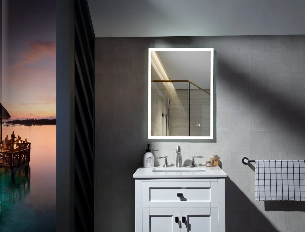 La luz de cuarto de baño en la pared rectángulo Smart maquillaje espejo LED