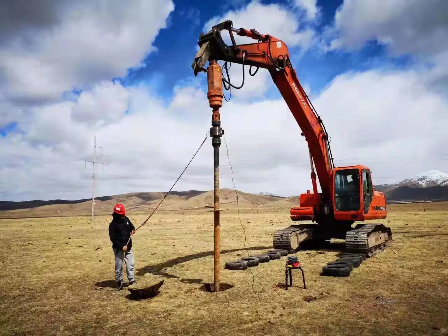 Taladro del sinfín de la tierra hidráulica máquina retroexcavadora/Topadora excavadora /