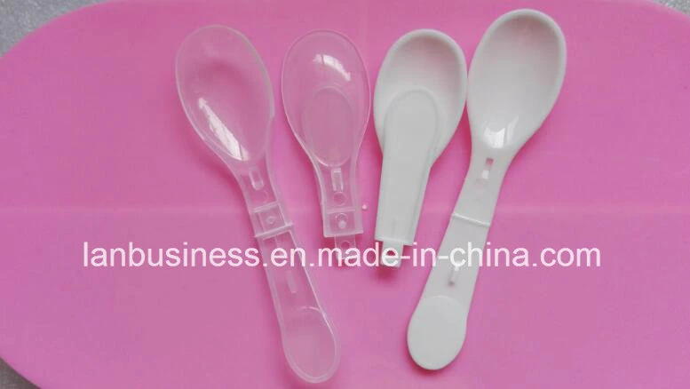 Disposable Plastic Folded Transparent Ice Cream Spoon