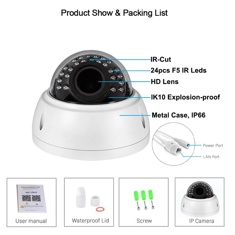 3MP 180/360 Panoramic HD Fisheye Camera Home Security IP Camera