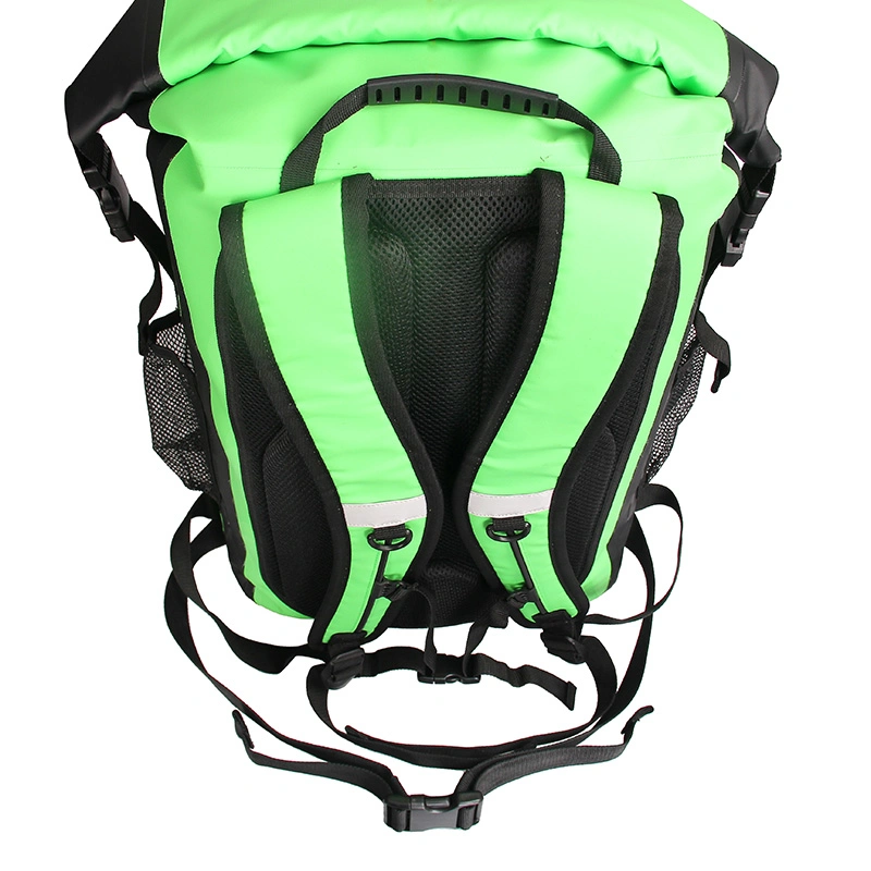 Fabricante de PVC de gran capacidad de lona impermeable Deportes al aire libre con Net Mochila Mochila seca