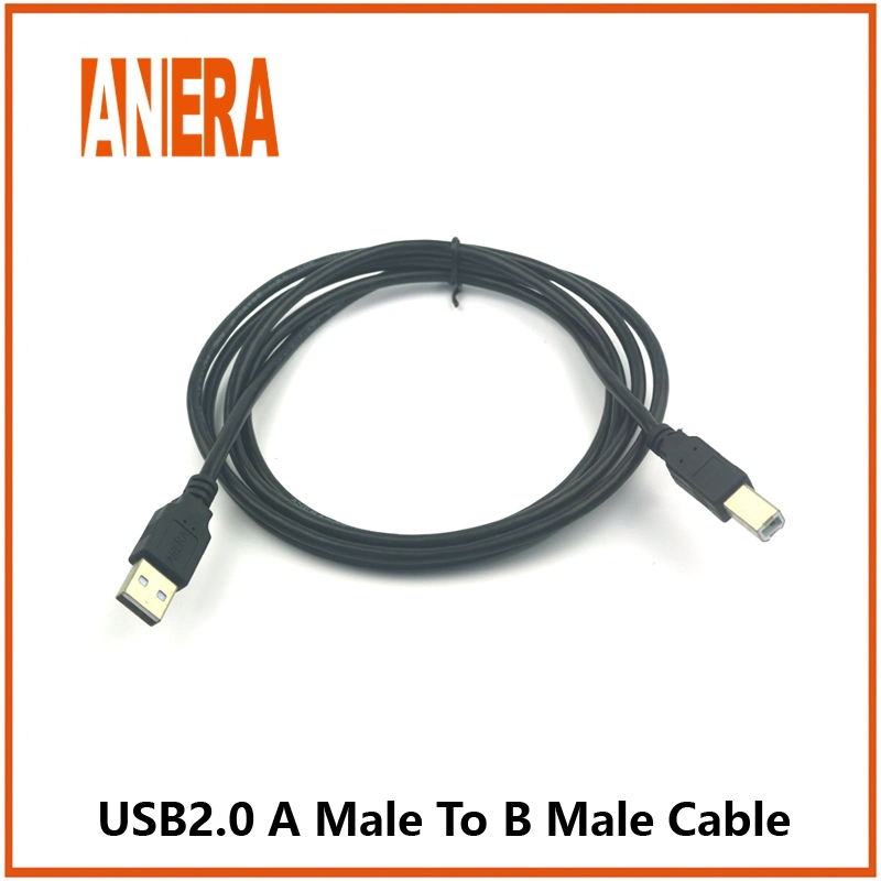 Cabo de impressora USB 2.0 padrão ANERA USB2.0 a macho para B macho portátil CA