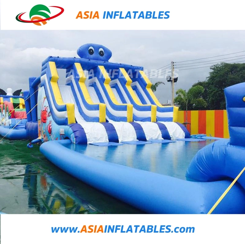 Candy Theme Amusement Inflatable Water Park with Slide Pool