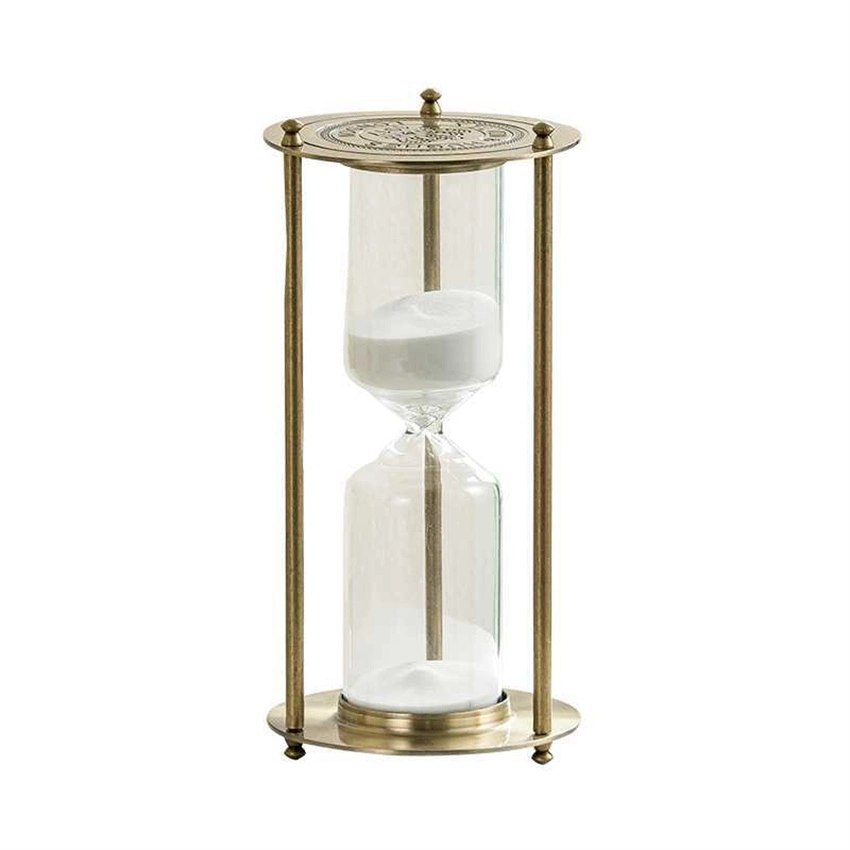 Factory Wholesale/Supplier European Retro Metal Three Columns Ornaments Home Accessories Gift Timer Hourglass