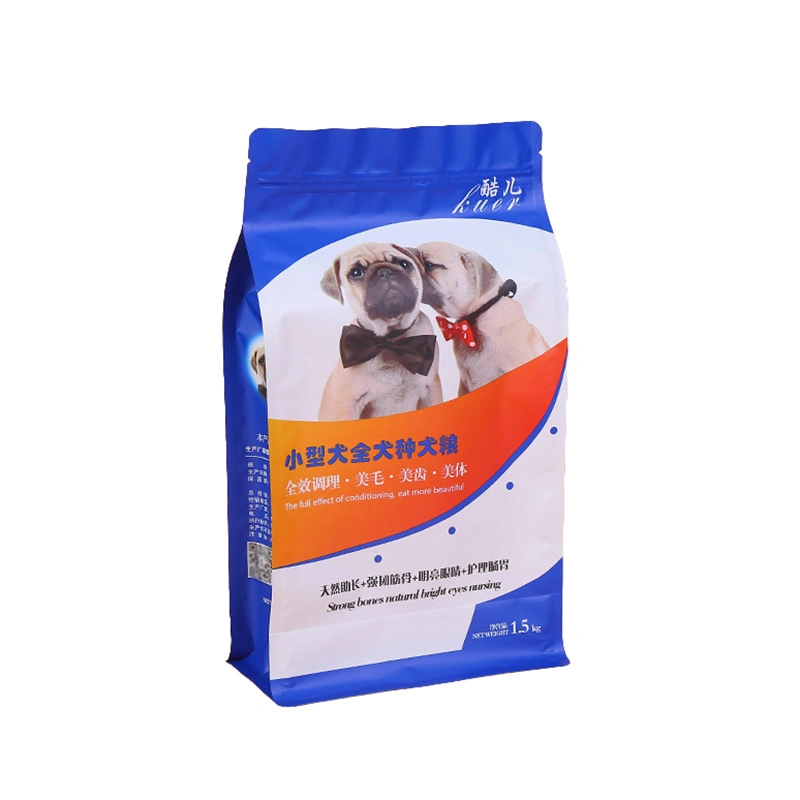 Promotional Recycle Retort Snack Pet Feed Packaging Flat Bottom Pouch with Zipper for Pet Food Bag