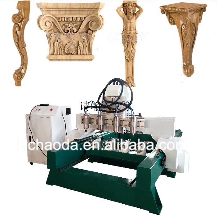 4 Axis Woodworking Cheap Furniture Wood Legs Engraving CNC Router